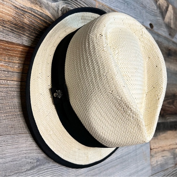 SALE TODAY!✨Tommy Bahama Cream/Black Stylish Straw Raffia Hat - Picture 4 of 15